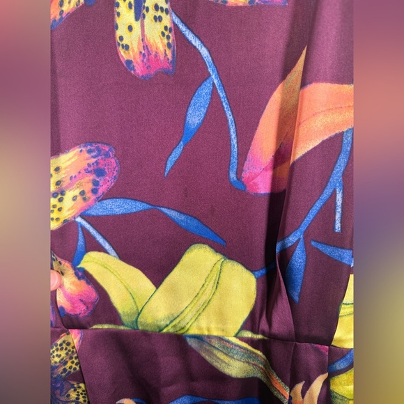 NWT Banana Republic Purple Floral Print Dress, Size 8 Tropical - Picture 6 of 9